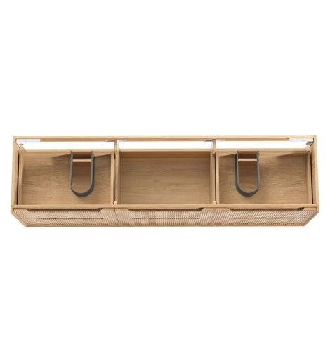 BV43WH Natural Oak Fluted Wall Hung Vanity - 600 / 750 / 900 / 1200 / 1500 / 1800mm