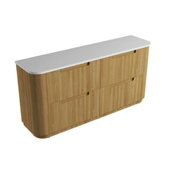 BV35 Fluted Natural Oak Curve Freestanding Vanity - 750 / 900 / 1200 / 1500 / 1800mm