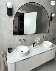 BV63WH Curved Fluted Matte White Wall Hung Vanity - 600 / 750 / 900 / 1200 / 1500 / 1800mm