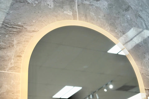 Pill Shape LED Mirror Touchless switch with Demister 450x900mm - Frameless / with Frame