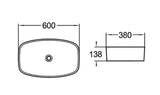 Celeste Gloss White Above Counter Ceramic Basin 505x380mm / 600x380mm