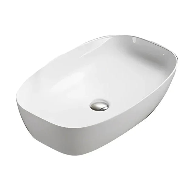 Celeste Gloss White Above Counter Ceramic Basin 505x380mm / 600x380mm