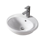 Revive Gloss White Oval Semi Recess Ceramic Basin 500x430mm