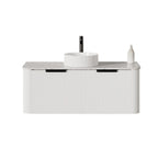 ET Curve Fluted Wall Hung Vanity with Stone Top - 1200x510mm (Display Clearance)