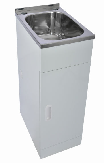 Laundry Trough & Cabinet 20L Stainless Steel/White - 310x505mm