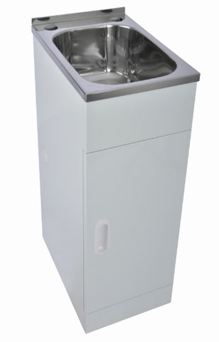 Laundry Trough & Cabinet 20L Stainless Steel/White - 310x505mm