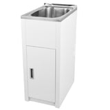Laundry Trough & Cabinet 30L Stainless Steel/White - 370x560mm