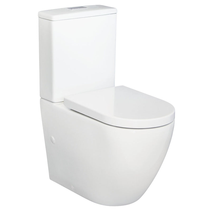 Short Projection Back To Wall Tornado Rimless Flush Toilet Suite with Soft Close Seat - White (4 Star)