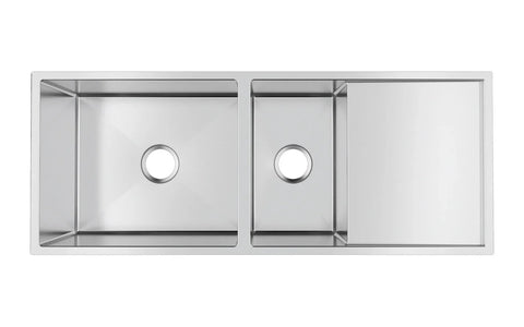 Double Bowls with Drainer Undermount/Topmount Kitchen Sink 1160x460mm -Stainless Steel