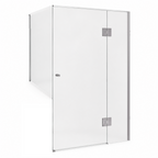 SS49 10mm Semi-Frameless Hinged Shower Screen – Front & Half Return, Various Sizes & Finishes