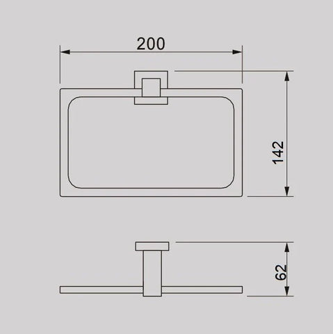 Black Square Hand Towel Ring (TP24033K) - Stock Clearance