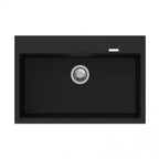 Granite Black Single Bowl Kitchen Topmount Sink 780x510mm - Various Colours