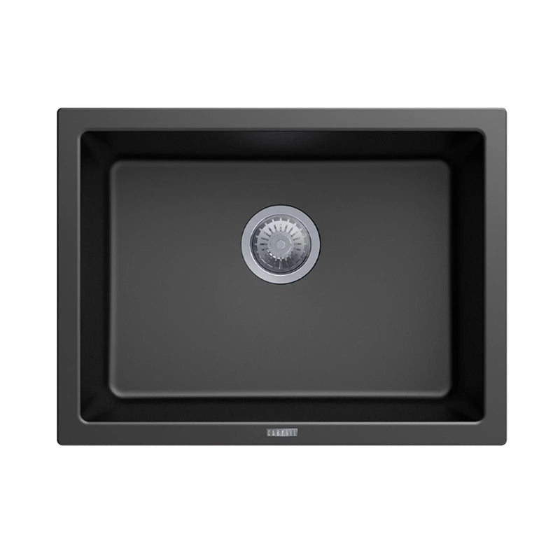 Granite Black Single Bowl Undermount / Topmount Sink 610x457mm - Various Colours