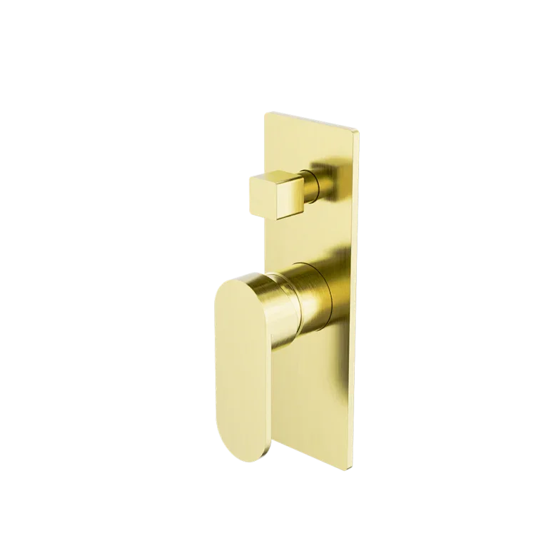 Ecco Shower / Bath Mixer with Diverter (Rectangle Backplate) - Various Colours
