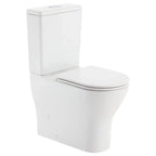 Raised Height Back To Wall Tornado Rimless Flush Toilet Suite with Soft Close Seat - White (4 Star)