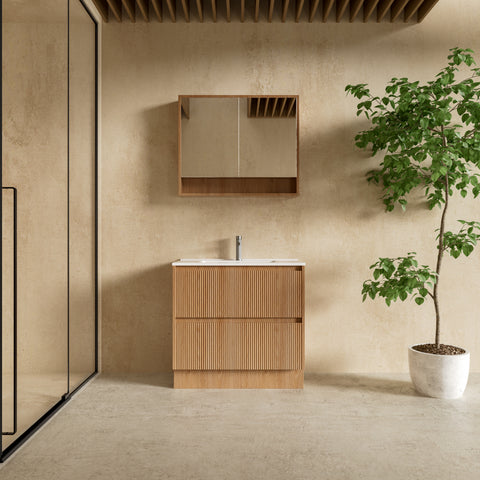BV20 Timber Fluted Freestanding Vanity - 900mm