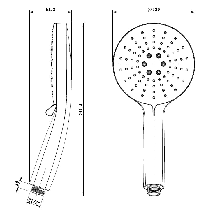 ELIN Round Dual Shower Rail - Various Colours