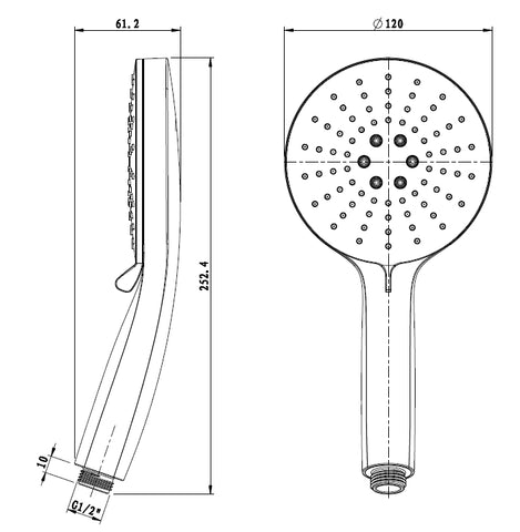 ELIN Round Dual Shower Rail - Various Colours