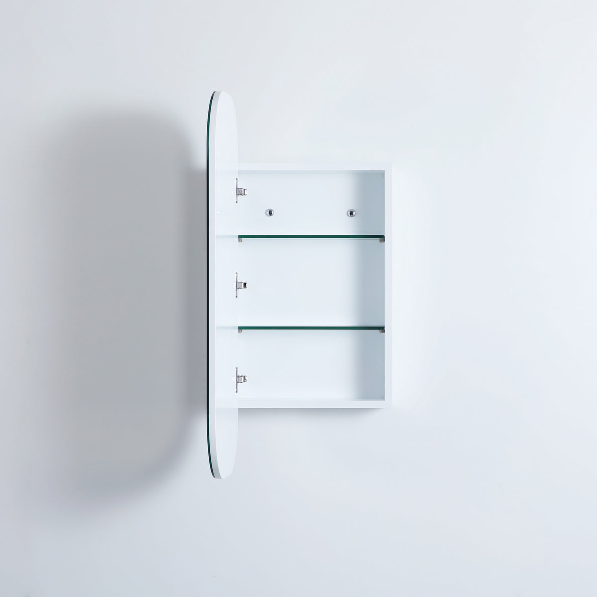 Soft Square Mirror Cabinet Pencil Edge 600x900mm - White (Floor Display Clearance)