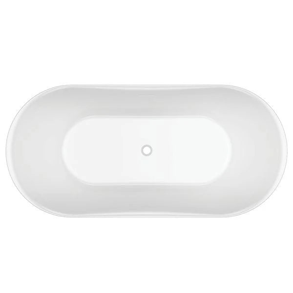 Oxford Freestanding Bath with Overflow 1700x800mm - Gloss White