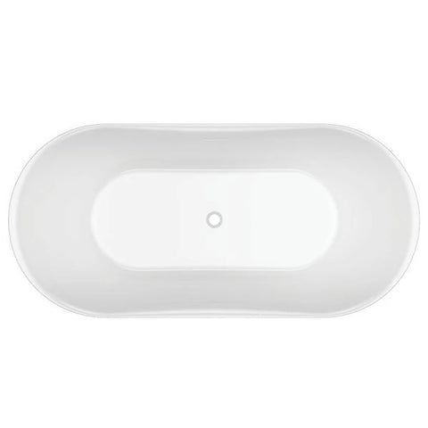 Oxford Freestanding Bath with Overflow 1700x800mm - Gloss White