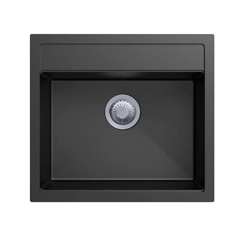 Granite Black Single Bowl Kitchen Topmount Sink 560x510mm - Various Colours