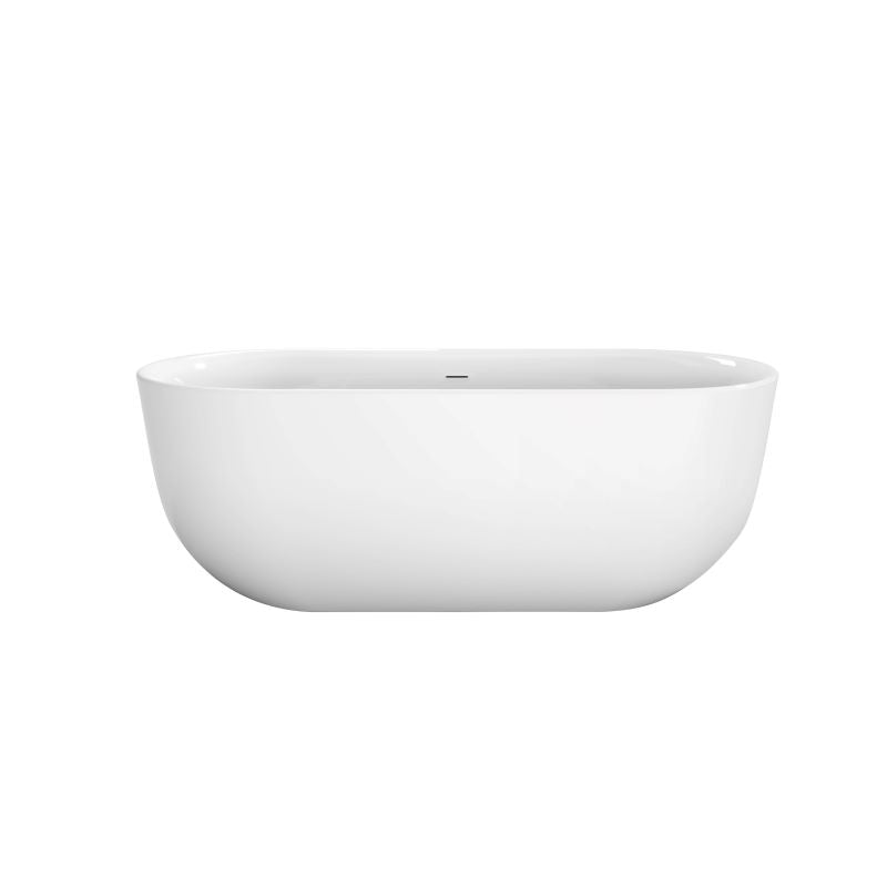 Oval Freestanding Bath with Overflow 1500 / 1700 mm - Gloss White / Matte White