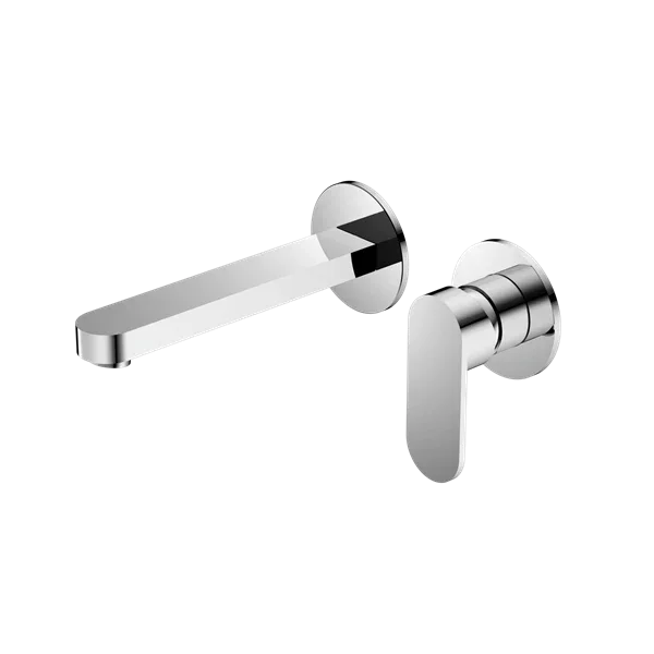 Nero Tapware WBM14 Ecco Oval Wall Basin/Bath Mixer Set (Separate Backplate) with Spout - Various Colours