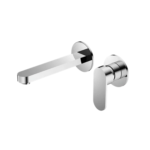 Nero Tapware WBM14 Ecco Oval Wall Basin/Bath Mixer Set (Separate Backplate) with Spout - Various Colours