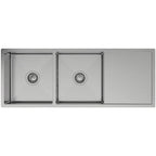 Double Bowls with Drainer Undermount/Topmount Kitchen Sink 1160x460mm - Various Colours