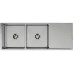 Double Bowls with Drainer Undermount/Topmount Kitchen Sink 1114x450mm - Various Colours