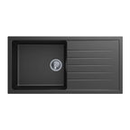 Granite Black Single Bowl Kitchen Sink With Drainer 1000x500mm
