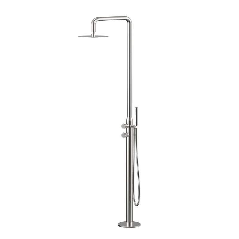 Builder Range Outdoor Freestanding Shower Column - Brushed Nickel