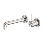 Nero Tapware WBM21 Mecca Handle Up Wall Basin/Bath Mixer Set with 185mm Reach Spout - Various Colours