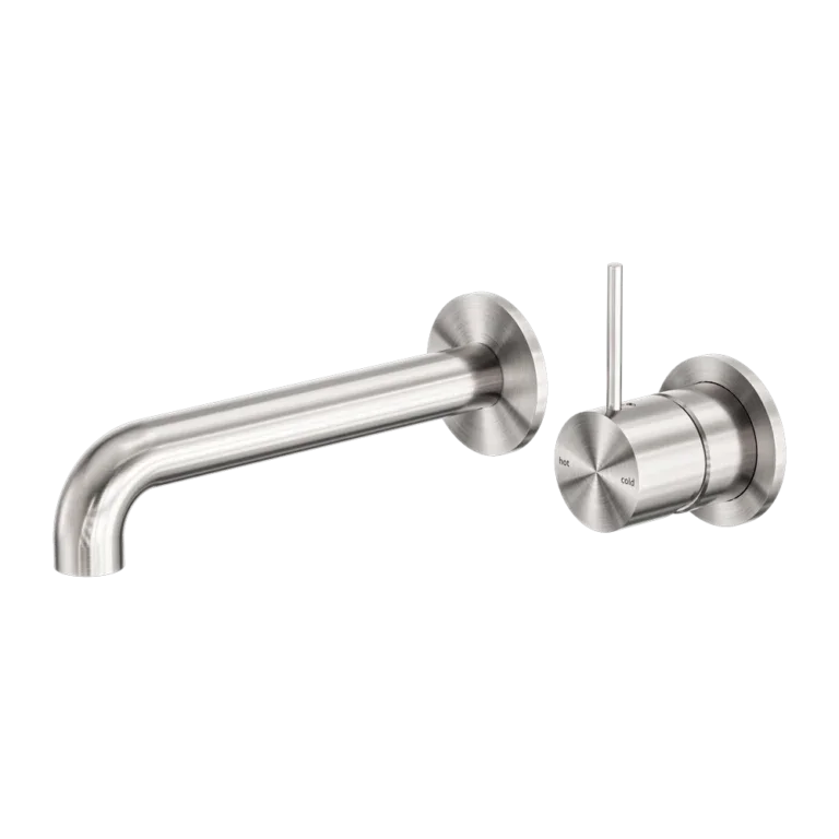 Nero Tapware WBM21 Mecca Handle Up Wall Basin/Bath Mixer Set with 185mm Reach Spout - Various Colours