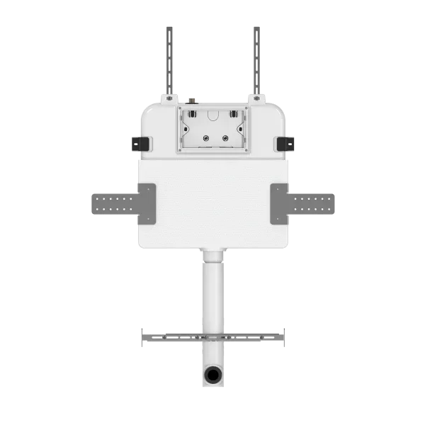 R&T In Wall Package - Tornado Rimless Floor Pan, Inwall Cistern and Button
