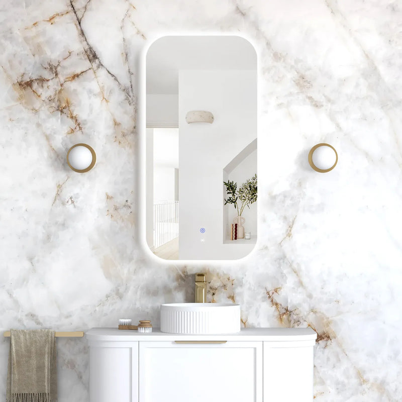 Soft Square LED Mirror Touchless 450x900mm - Frameless / Framed