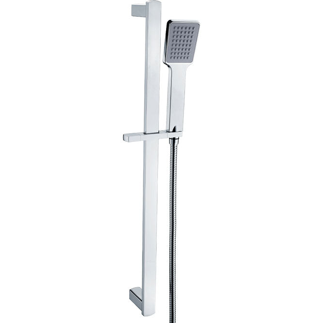Square Single Shower Rail Chrome - Stock Clearance