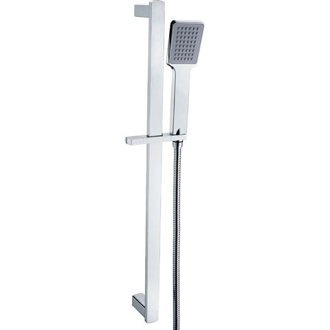 Square Single Shower Rail Chrome - Stock Clearance