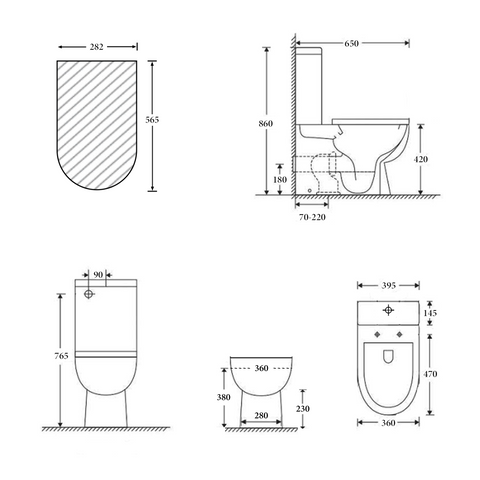 Max Back to Wall Rimless Flush Toilet Suite with Soft Close Seat - White (4 Star)