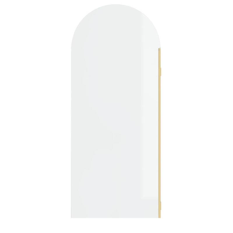 SS47 Arch Walk In Shower Screen with Wall Channel - Various Hardware Colours