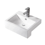 Flare Gloss White Rectangular Semi Recess Ceramic Basin 540x440mm