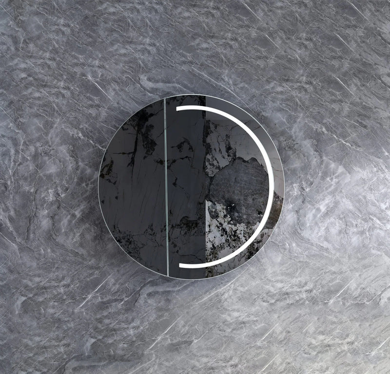 Round LED Mirror Cabinet with Demister 800x800mm - Various Colours