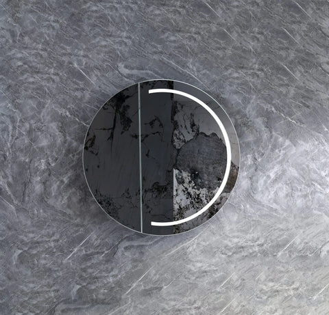 Round LED Mirror Cabinet with Demister 800x800mm - Various Colours