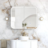 Soft Square LED Mirror Cabinet 900/1200/1500x750mm - Matte White