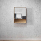 Mirror Cabinet with Open Shelf Pencil Edge - 600/750/900/1200/1500x800mm - Various Colours