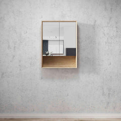 Mirror Cabinet with Open Shelf Pencil Edge - 600/750/900/1200/1500x800mm - Various Colours