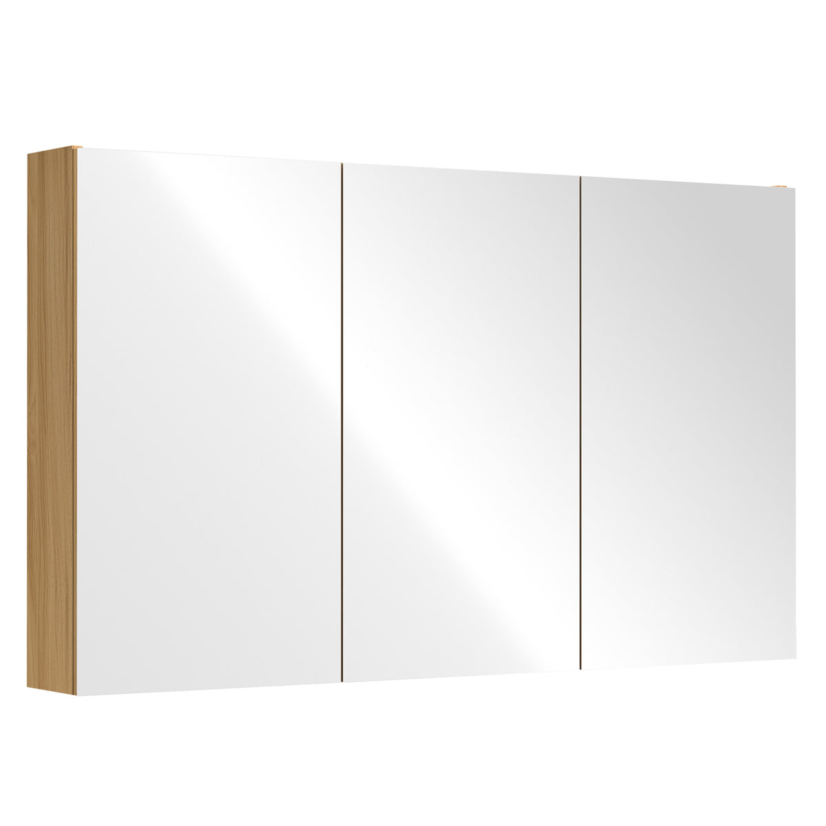Mirror Cabinet Pencil Edge 1500mm - White / Woodgrain Finish