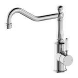 York Kitchen / Laundry Sink Mixer Hook Spout With Metal / Porcelain White Lever - Various Colours