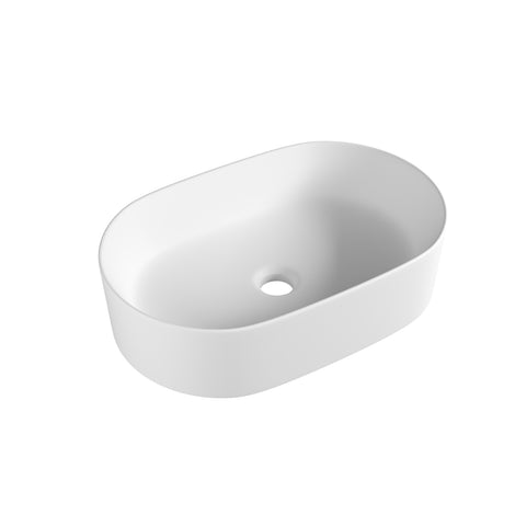 Slim Oval Above Counter Ceramic Basin 500x350mm - Various Colours
